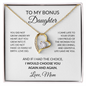 To My Bonus Daughter Necklace – Bonus Daughter Gift From Stepmom | Stepdaughter Necklace With Message Card | Forever Love Pendant, Blended Family Gift