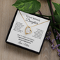 To My Bonus Daughter Necklace – Bonus Daughter Gift From Stepmom | Stepdaughter Necklace With Message Card | Forever Love Pendant, Blended Family Gift