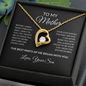 To My Mother Necklace From Son – Forever Love Heart Necklace With Message Card – Sentimental Gift for Mom From Son – Birthday, Mother's Day, Christmas Keepsake