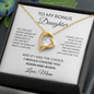 To My Bonus Daughter Necklace – Bonus Daughter Gift From Stepmom | Stepdaughter Necklace With Message Card | Forever Love Pendant, Blended Family Gift