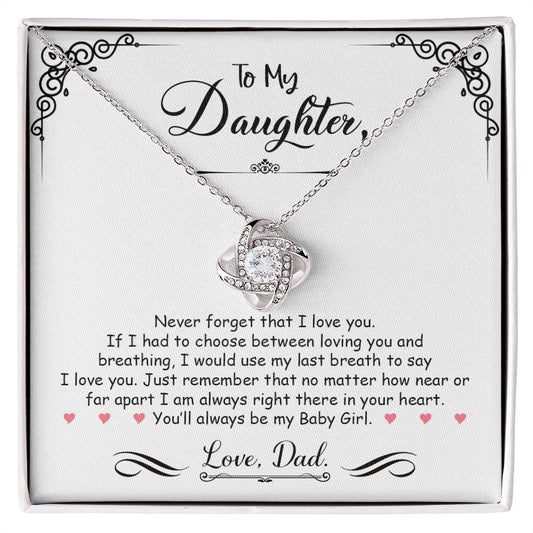 My Daughter | I Am Always There - Love Knot Necklace